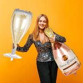 Naujųjų metų stiliaus dideli folijos balionai Viskis Alus Šampanas Suaugusiųjų vestuvių gimtadienis Vestuvių balionų papuošimai Nuotraukų rekvizitai