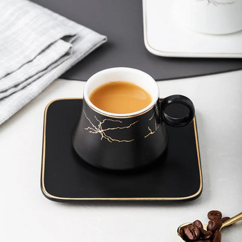 Комплект керамични чаши за кафе с квадратна чиния 160 мл скандинавска чаша за чай Керамична чаша Чаша за мляко Advanced Teacup Cafe Чаша за еспресо