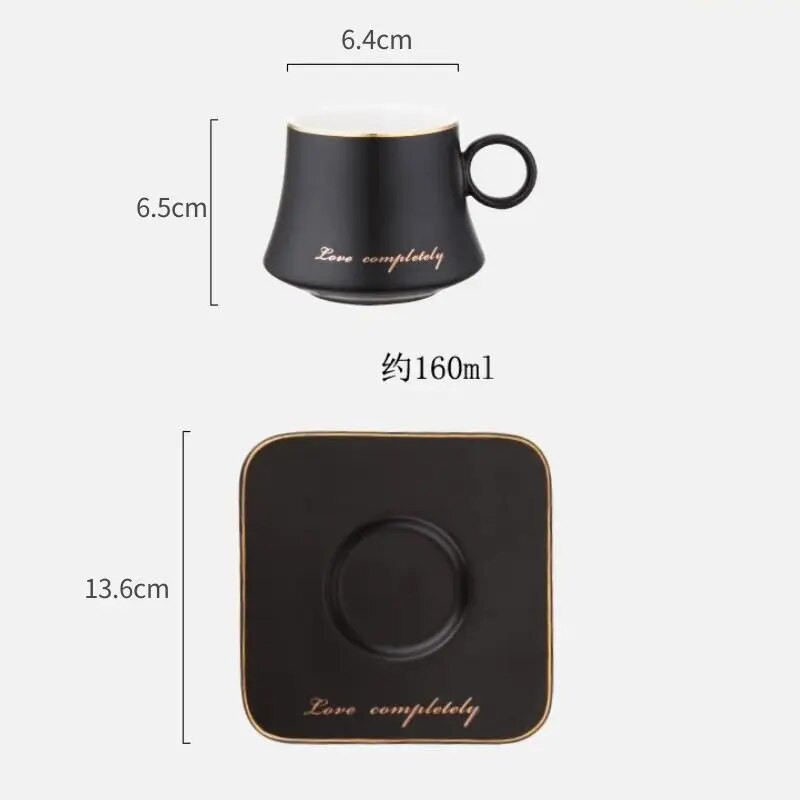 Комплект керамични чаши за кафе с квадратна чиния 160 мл скандинавска чаша за чай Керамична чаша Чаша за мляко Advanced Teacup Cafe Чаша за еспресо