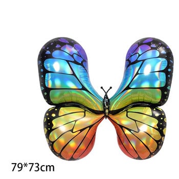 Карикатура Пеперуда Тема Балон от алуминиево фолио Rainbow Butterfly Честит рожден ден Детски подарък Ден на парти Сватбен декор Балон