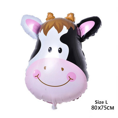 40-инчов балон с крава ферма Голям балон с щампа на крава с номера 0 1 2 3 4 5 6 7 8 9 Фигурки Фолиев балон Детски играчки за украса за рожден ден