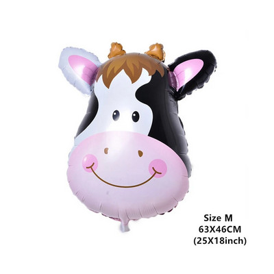 40-инчов балон с крава ферма Голям балон с щампа на крава с номера 0 1 2 3 4 5 6 7 8 9 Фигурки Фолиев балон Детски играчки за украса за рожден ден
