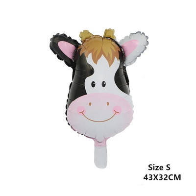 40-инчов балон с крава ферма Голям балон с щампа на крава с номера 0 1 2 3 4 5 6 7 8 9 Фигурки Фолиев балон Детски играчки за украса за рожден ден