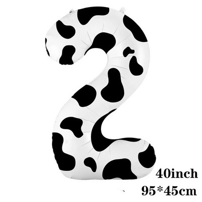 40-инчов балон с крава ферма Голям балон с щампа на крава с номера 0 1 2 3 4 5 6 7 8 9 Фигурки Фолиев балон Детски играчки за украса за рожден ден