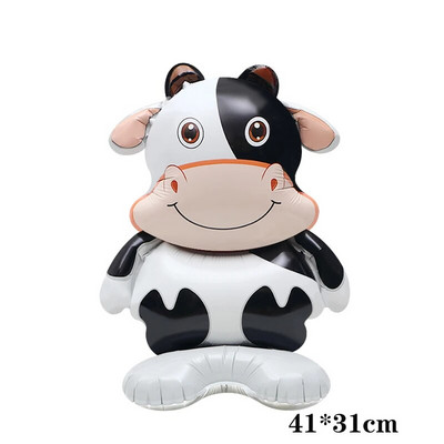 40-инчов балон с крава ферма Голям балон с щампа на крава с номера 0 1 2 3 4 5 6 7 8 9 Фигурки Фолиев балон Детски играчки за украса за рожден ден
