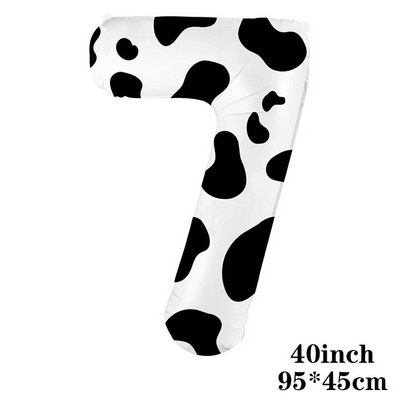 40-инчов балон с крава ферма Голям балон с щампа на крава с номера 0 1 2 3 4 5 6 7 8 9 Фигурки Фолиев балон Детски играчки за украса за рожден ден