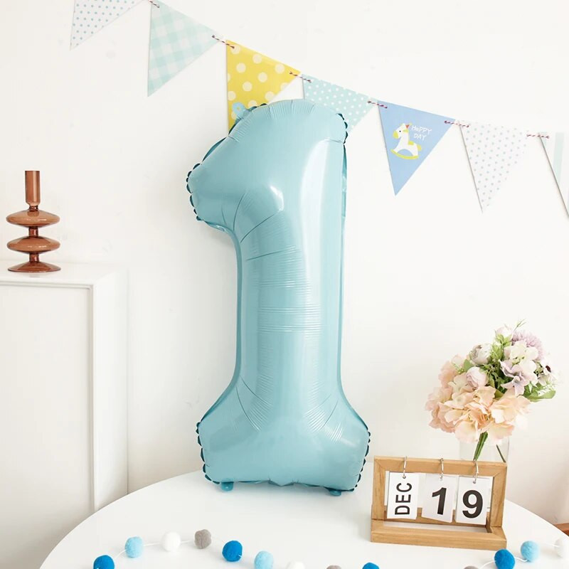 32 colių kūdikių mėlynos rožinės folijos numerio balionas 0 1 2 3 4 5 6 7 8 9 Gimtadienio vakarėlis Baby Shower Vestuvių dekoravimo festivalio balionas