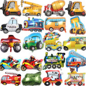 Καρτούν Θέμα Αυτοκινήτου Foil Balloons Παιδικά δώρα Baby Shower Διακόσμηση πάρτι γενεθλίων Παιδικές μπάλες Helium Globos Toys Train Balloon