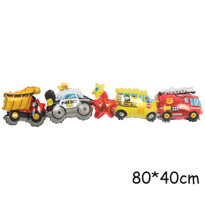 Καρτούν Θέμα Αυτοκινήτου Foil Balloons Παιδικά δώρα Baby Shower Διακόσμηση πάρτι γενεθλίων Παιδικές μπάλες Helium Globos Toys Train Balloon