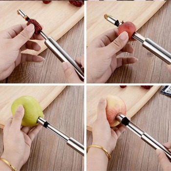 Μήλα Κόκκινοι χουρμάδες Κόφτης αφαίρεσης σπόρων αχλαδιού από ανοξείδωτο ατσάλι Σπίτι Εργαλείο λαχανικών Twist Fruit Core Remove Pit Kitchen Gadgets