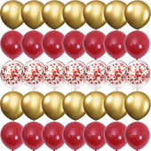 40PCS 10-инчови нар червени конфети, латексови балони, сватбени глобуси, рожден ден, бебешки душ, къща, парти Декорации за Свети Валентин