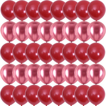 40PCS 10-инчови нар червени конфети, латексови балони, сватбени глобуси, рожден ден, бебешки душ, къща, парти Декорации за Свети Валентин
