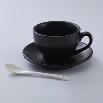 Μαύρα κεραμικά σετ κούπα καφέ και πιατάκι Κούπα για γευσιγνωσία εσπρέσο με κόκαλο Κίνα Arabica Γυάλινο κοστούμι Capucino Τουρκίας