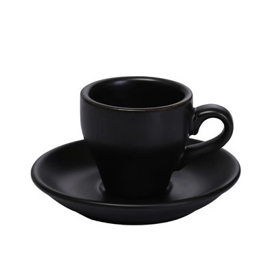 Šalica za kavu i tanjurić od crne keramike Profesionalna šalica za espresso od koštanog porcela Čaša za kavu Arabica Turska Capucino Staklo