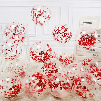 12 ιντσών Glitter Confetti Latex Balloons Ρομαντική διακόσμηση γάμου Rose Gold Clear Διακόσμηση πάρτι γενεθλίων Παιδικό ντους μωρού