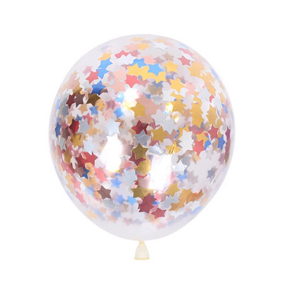 Baloane din latex confetti cu sclipici de 12 inch Decorație romantică pentru nuntă, aur trandafir, decorare transparentă pentru petrecerea de naștere pentru copii
