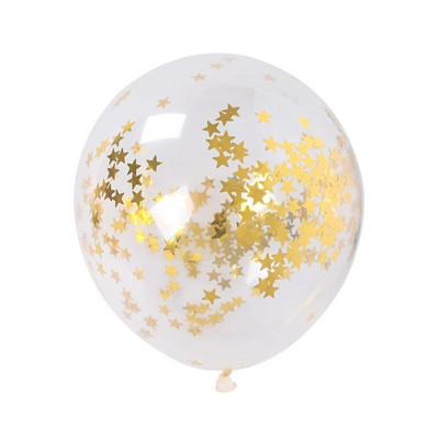 Baloane din latex confetti cu sclipici de 12 inch Decorație romantică pentru nuntă, aur trandafir, decorare transparentă pentru petrecerea de naștere pentru copii