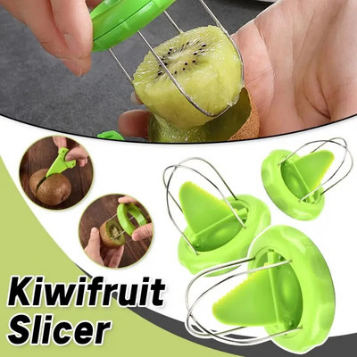 Gadget-uri Unelte creative de bucătărie Accesorii de bucătărie Tăiător de kiwi Fructe de uz casnic Cutter Kiwi Cuțit de curățat din oțel inoxidabil Corer rapid