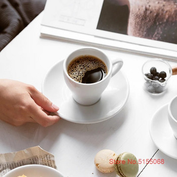 70ml Nordic Style Tulip Espresso Cup & πιατάκι σετ Μικρό καθαρό λευκό κεραμικό φθηνό ιταλικό κούπα καφέ Coffee House Cafe Χονδρική