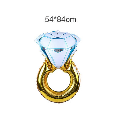 1 бр. Диамантен пръстен Балон от алуминиево фолио Сватбена украса за Свети Валентин Алуминиево фолио Балон с хелий Декорации за една партия