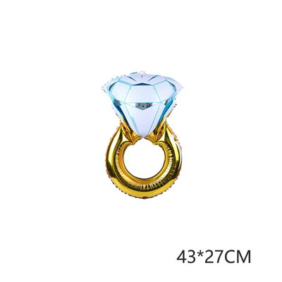 1 бр. Диамантен пръстен Балон от алуминиево фолио Сватбена украса за Свети Валентин Алуминиево фолио Балон с хелий Декорации за една партия
