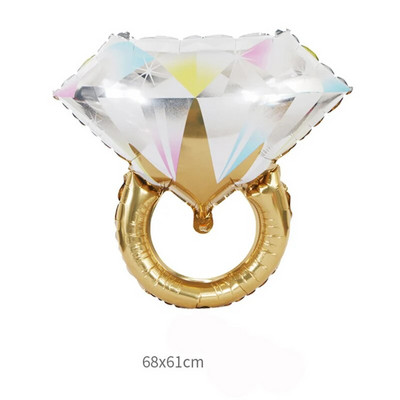 1 бр. Диамантен пръстен Балон от алуминиево фолио Сватбена украса за Свети Валентин Алуминиево фолио Балон с хелий Декорации за една партия