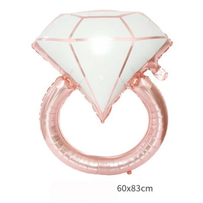 1 бр. Диамантен пръстен Балон от алуминиево фолио Сватбена украса за Свети Валентин Алуминиево фолио Балон с хелий Декорации за една партия