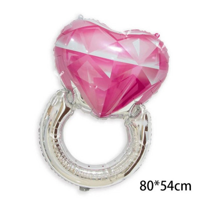 1 бр. Диамантен пръстен Балон от алуминиево фолио Сватбена украса за Свети Валентин Алуминиево фолио Балон с хелий Декорации за една партия