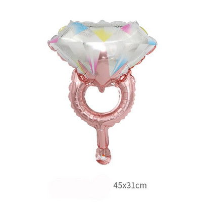 1 бр. Диамантен пръстен Балон от алуминиево фолио Сватбена украса за Свети Валентин Алуминиево фолио Балон с хелий Декорации за една партия