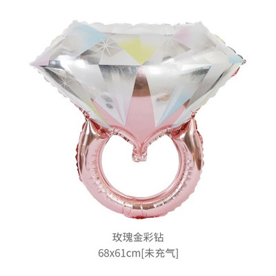 1 бр. Диамантен пръстен Балон от алуминиево фолио Сватбена украса за Свети Валентин Алуминиево фолио Балон с хелий Декорации за една партия