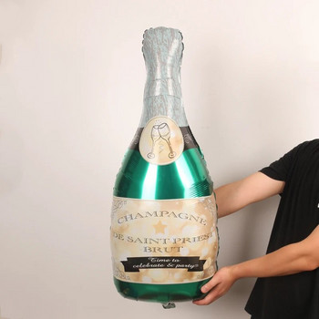 Бутилка уиски/Чаша за шампанско Голям размер Балон с хелиево фолио за възрастни Рожден ден Сватба Парти Декорация Тематична сцена Творческа декорация