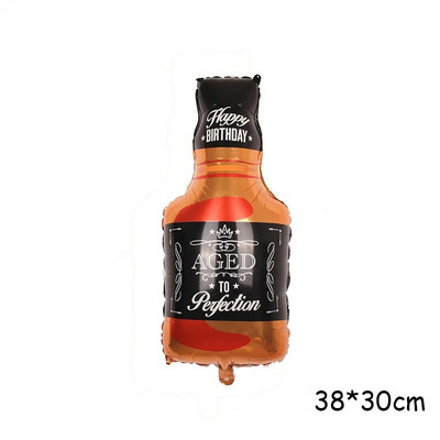 Бутилка уиски/Чаша за шампанско Голям размер Балон с хелиево фолио за възрастни Рожден ден Сватба Парти Декорация Тематична сцена Творческа декорация