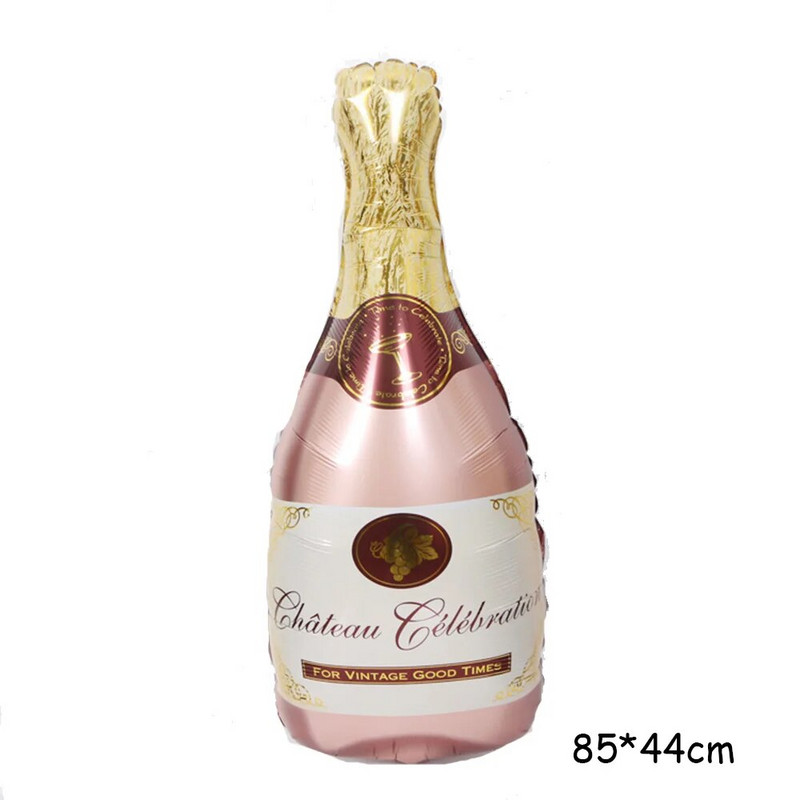 Бутилка уиски/Чаша за шампанско Голям размер Балон с хелиево фолио за възрастни Рожден ден Сватба Парти Декорация Тематична сцена Творческа декорация