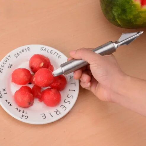 Arbūzų ledų kasimo rutuliukas šaukštas arbūzas melionas vaisių drožyba peilis pjaustyklės prietaisai pasidaryk pats Šaltų patiekalų įrankis