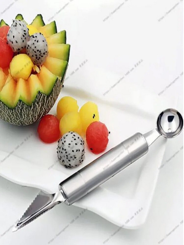 Arbūzų ledų kasimo rutuliukas šaukštas arbūzas melionas vaisių drožyba peilis pjaustyklės prietaisai pasidaryk pats Šaltų patiekalų įrankis