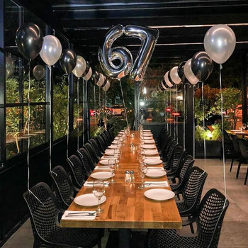 Черен, сребърен комплект латексови балони Декорация за честит рожден ден с номер 18 Балон Фолио Tass за момчета Парти за 18-ти рожден ден