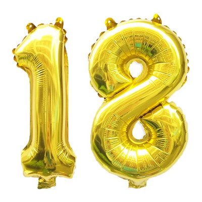 Μπαλόνια 32 ιντσών Αριθμός 18 Ασημένιο Ροζ Χρυσό Μπλε Ροζ Χρώμα Ψηφιακά Μπαλόνια για Αγόρι Κορίτσι Διακόσμηση πάρτι 18ης επετείου γενεθλίων