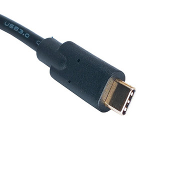 90 Μοίρες Πάνω Κάτω ΑριστεράΔεξιά Γωνία USB 3.0 (Type-A) Αρσενικό σε USB3.1 (Type-C) Αρσενικό USB Data Sync, βύσμα καλωδίου φόρτισης (μαύρο) 0,2 m
