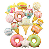 Big Donut Candy Theme Balloons Ice Cream Kids Girl Boy Toy Birthday Party Decoration Baby Shower Sweet Digital Helium Balloon