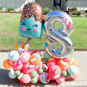 Big Donut Candy Theme Balloons Ice Cream Kids Girl Boy Toy Birthday Party Decoration Baby Shower Sweet Digital Helium Balloon