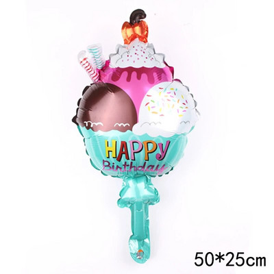 Big Donut Candy Theme Balloons Ice Cream Kids Girl Boy Toy Birthday Party Decoration Baby Shower Sweet Digital Helium Balloon