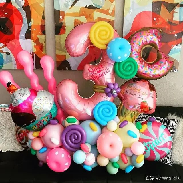 Big Donut Candy Theme Balloons Ice Cream Kids Girl Boy Toy Birthday Party Decoration Baby Shower Sweet Digital Helium Balloon