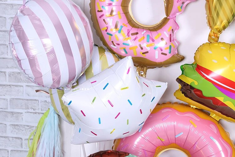 Big Donut Candy Theme Balloons Ice Cream Kids Girl Boy Toy Birthday Party Decoration Baby Shower Sweet Digital Helium Balloon