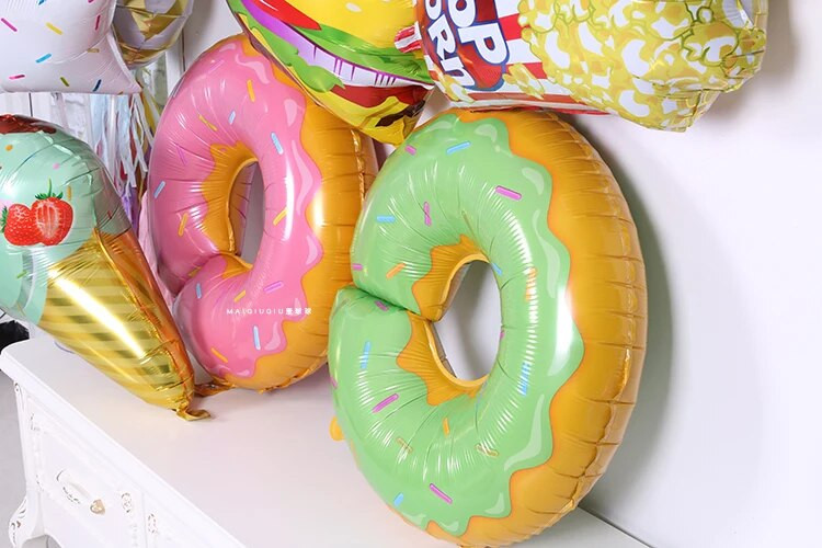 Big Donut Candy Theme Balloons Ice Cream Kids Girl Boy Toy Birthday Party Decoration Baby Shower Sweet Digital Helium Balloon