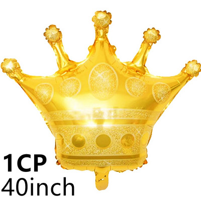 10PC 40-инчови балони от алуминиево фолио Crown балон Wedding House Christmas Party Baby Shower Happy Birthday Decoration New Years