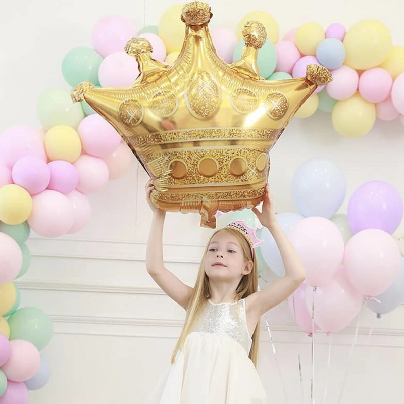 10PC 40-инчови балони от алуминиево фолио Crown балон Wedding House Christmas Party Baby Shower Happy Birthday Decoration New Years