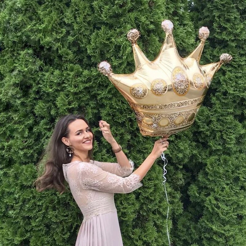 10PC 40-инчови балони от алуминиево фолио Crown балон Wedding House Christmas Party Baby Shower Happy Birthday Decoration New Years