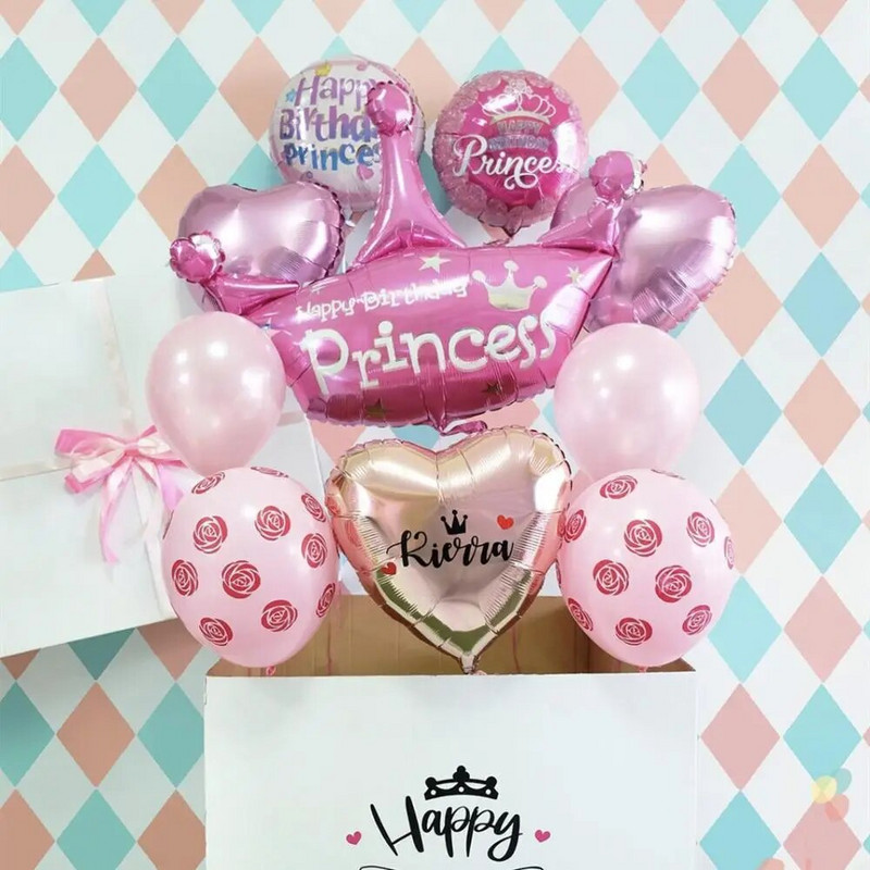 10PC 40-инчови балони от алуминиево фолио Crown балон Wedding House Christmas Party Baby Shower Happy Birthday Decoration New Years