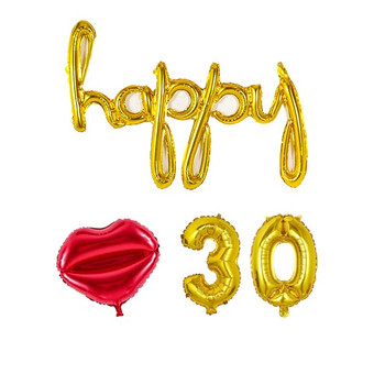 Ροζ χρυσό Hello happy 30 αλουμινόχαρτο μπαλόνι ροζ χρυσό νούμερο 18 20 21 25 30 διακόσμηση πάρτι γενεθλίων ενηλίκων φουσκωτό μπαλόνι