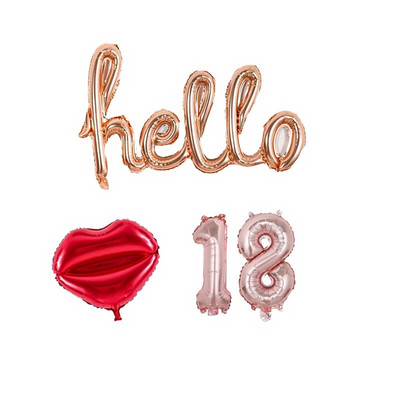 Rožinis auksas Hello happy 30 aliuminio folijos balionas rožinis auksinis numeris 18 20 21 25 30 suaugusiųjų gimtadienio šventės dekoravimas pripučiamas balionas